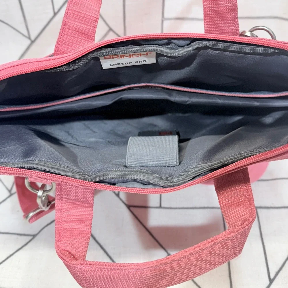 Brinch Laptop Bag 15.6 Inch Pink Messenger Shoulder Briefcase Case Sleeve